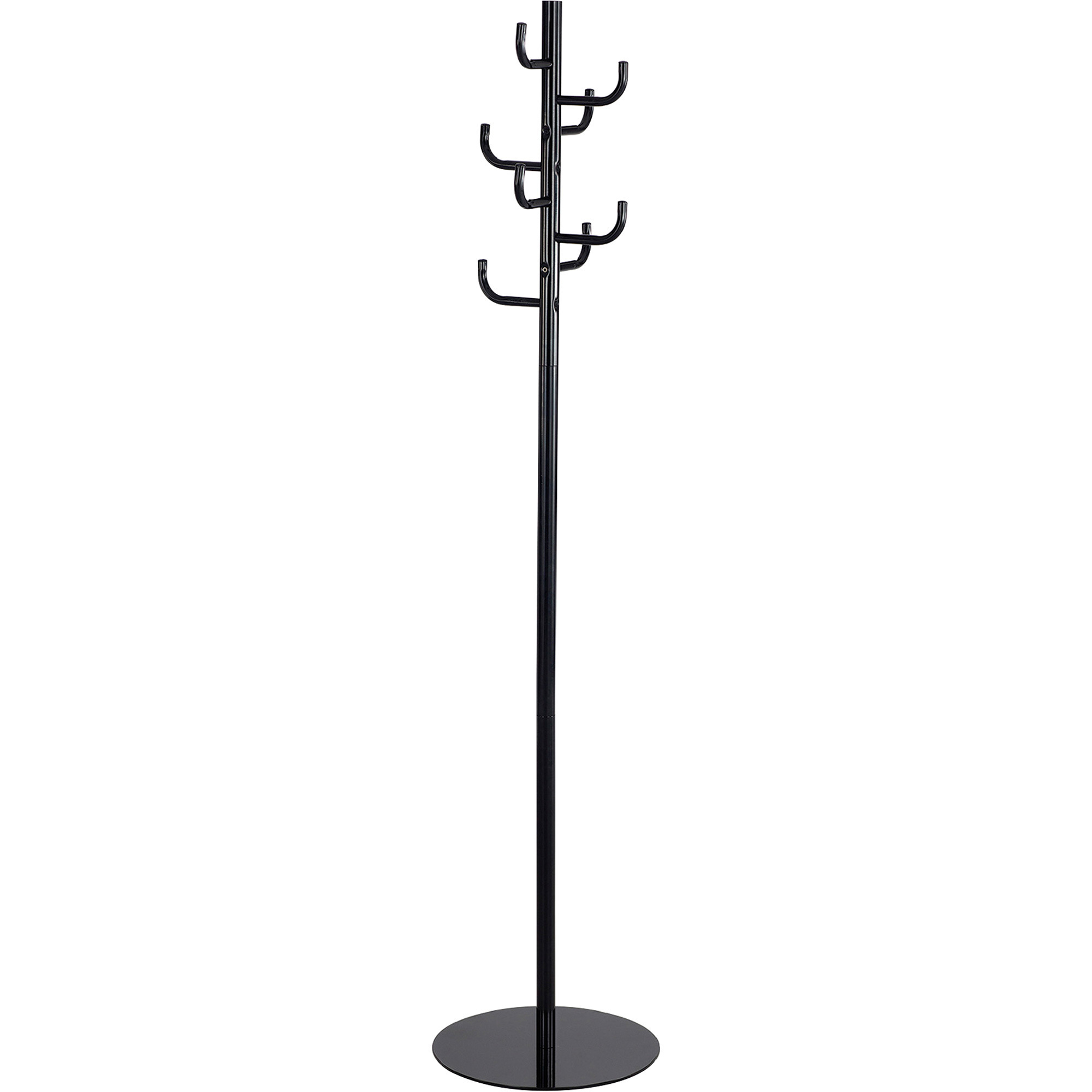 Safco Steel Hook Head Coat Rack, Black, 15in.W x 15in.D x 68in.H, Model# 4241BL